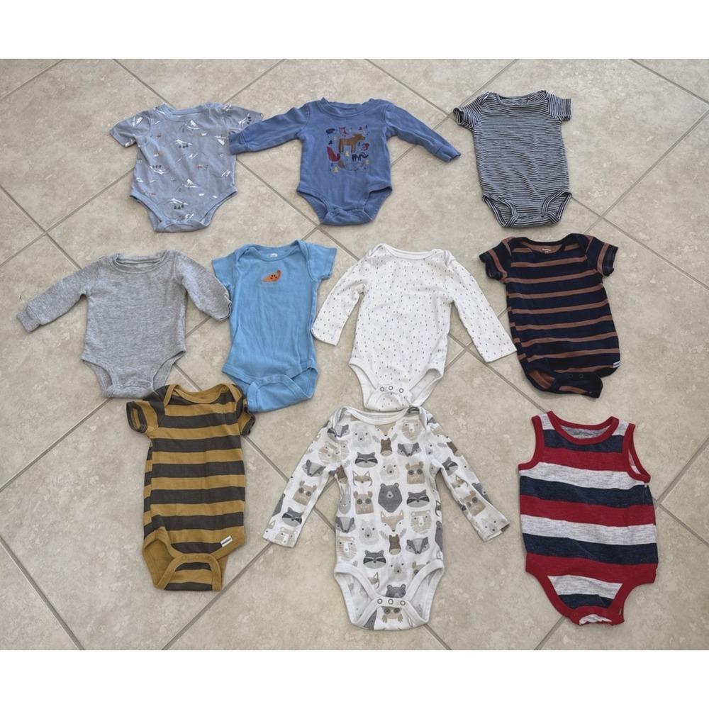 Carter Granimals Gerber Etc 10 Baby Boy 6-9 Months Bodysuits One‎ Piece Outfits